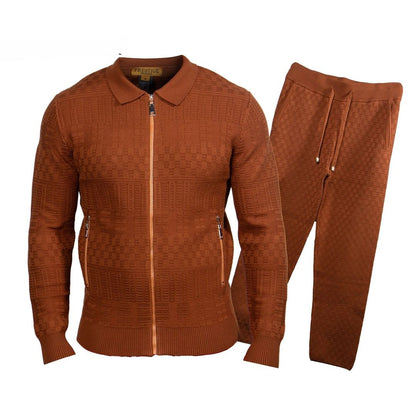 Prestige Mocha Textured Luxury Knit "Bellavita" Jogger Suit LNG-210