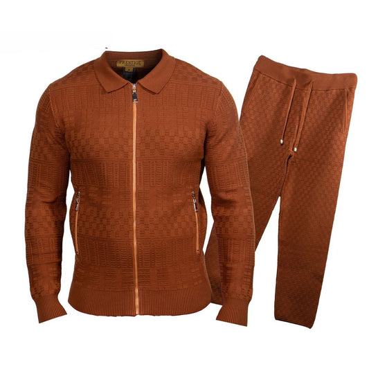 Prestige Mocha Textured Luxury Knit "Bellavita" Jogger Suit LNG-210