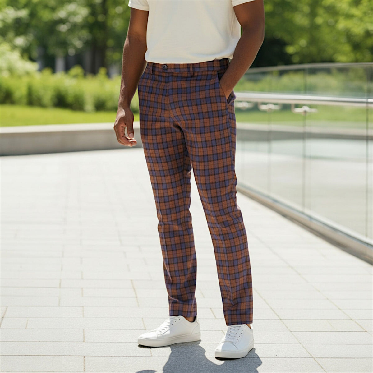 Prestige Brick Purple Plaid Pants PLD-705