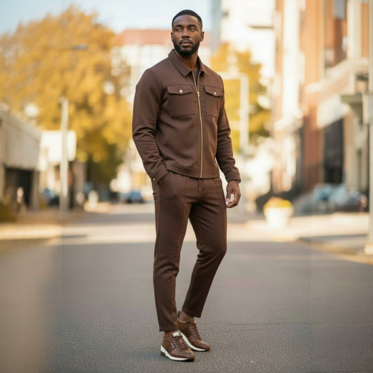 Prestige Luxury Brown Lounge Jogger - CSL-136