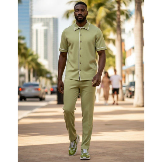 Prestige Luxury Avocado Lounge Wear Casual Suit - CSL-6252