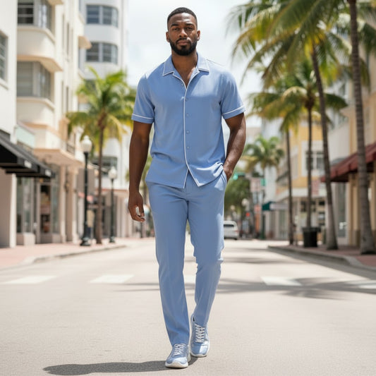 Prestige Luxury Blue Lounge Wear Casual Suit - CSL-6252