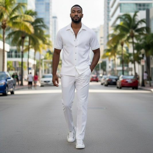 Prestige Luxury White Lounge Wear Casual Suit - CSL-6252