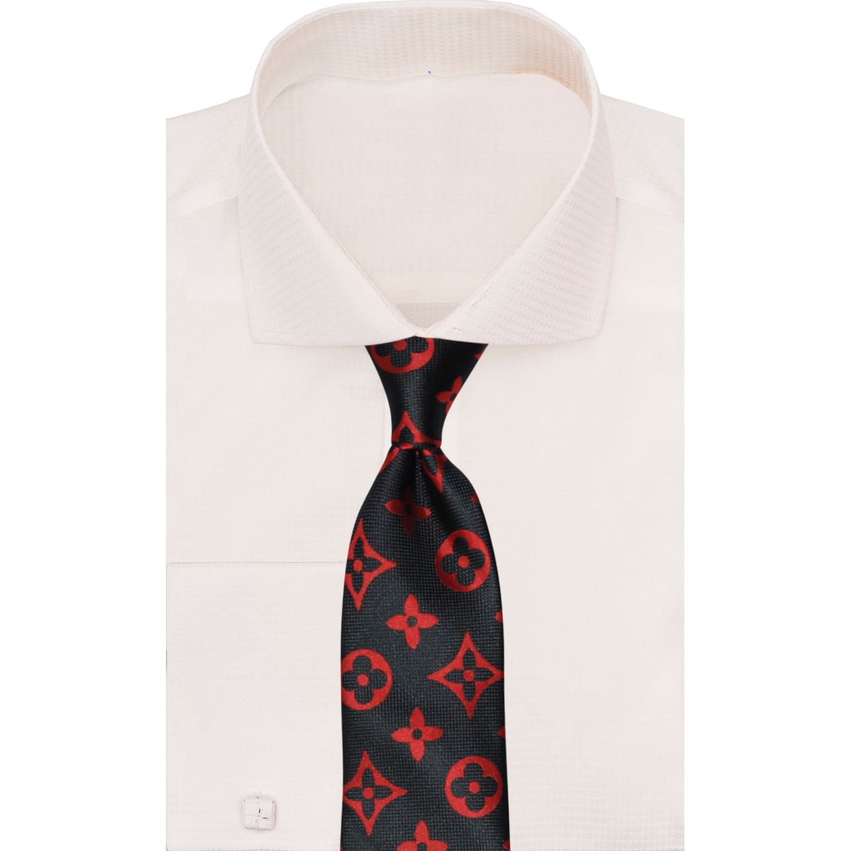 Verse 9 Black Red LV Inspired Multicolor Necktie - LV-7