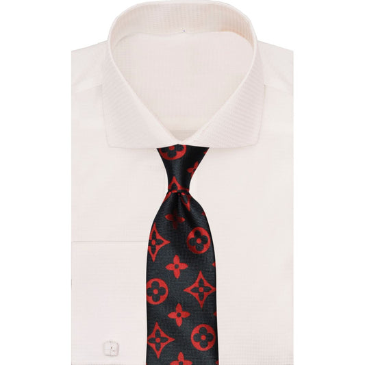 Verse 9 Black Red LV Inspired Multicolor Necktie - LV-7