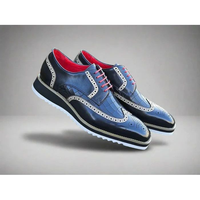 Carrucci Black Sole Wingtip Lace-Up Casual Oxford Shoes