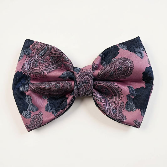 Pink Navy Floral Paisley Bowtie BTP2169