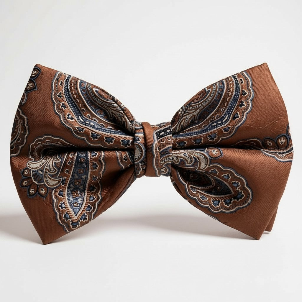 Brown Navy Paisley Bowtie BTP2178