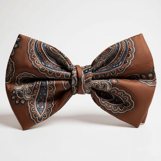 Brown Navy Paisley Bowtie BTP2178
