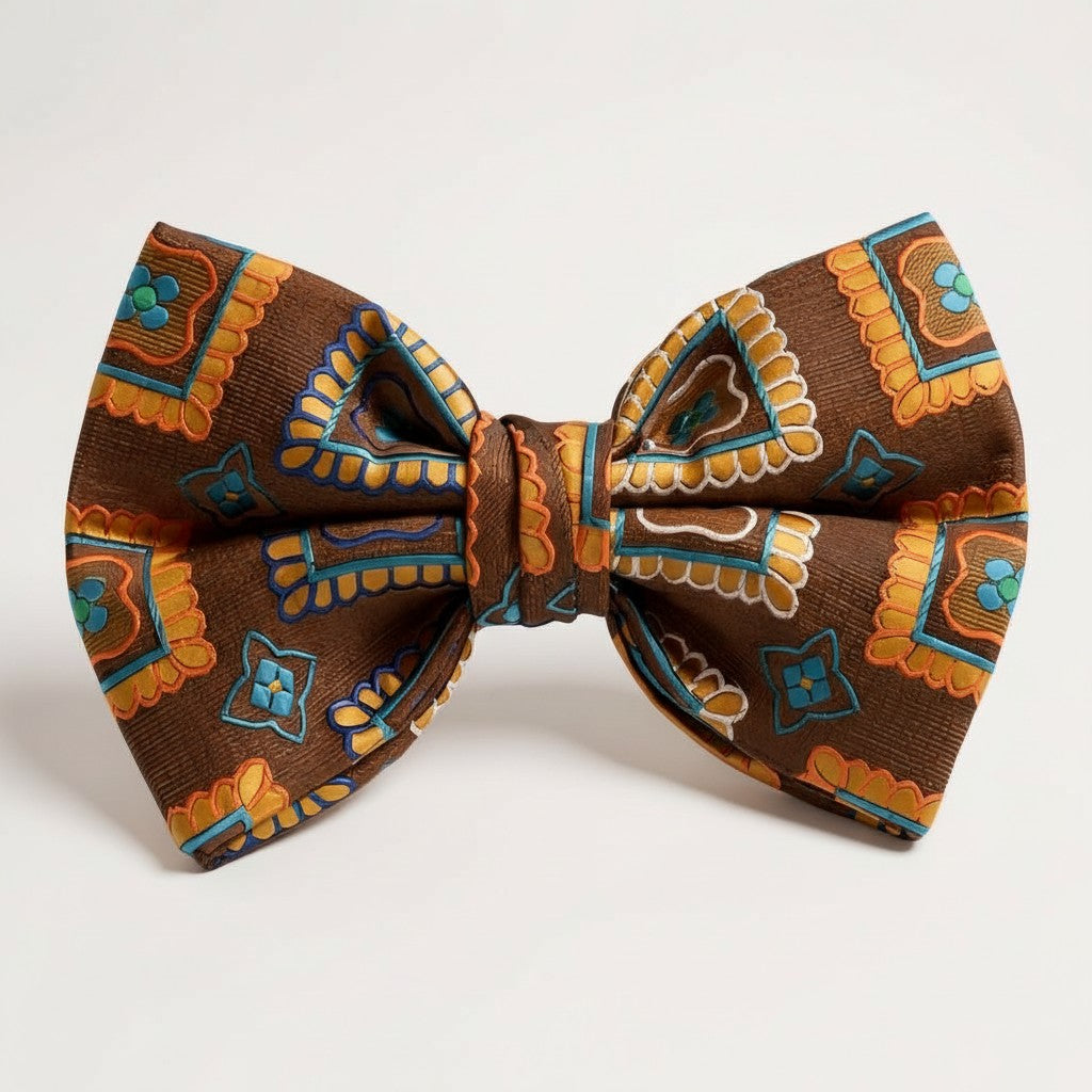 Brown Orange Teal Bowtie BTP2149