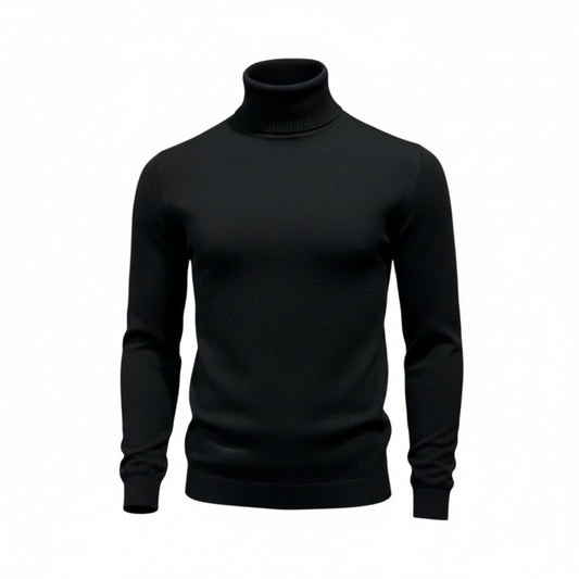 Lavane' Black Solid Turtlenecks
