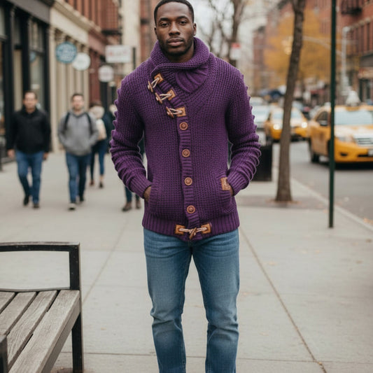 LCR Purple Wrap Neck Sweater 5587-F