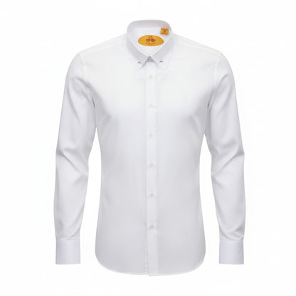 Robert Lewis White Bar Collar Dress Shirt
