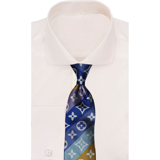 Verse 9 Purple Gold Blue LV Inspired Stripe Necktie - Stripe-A10