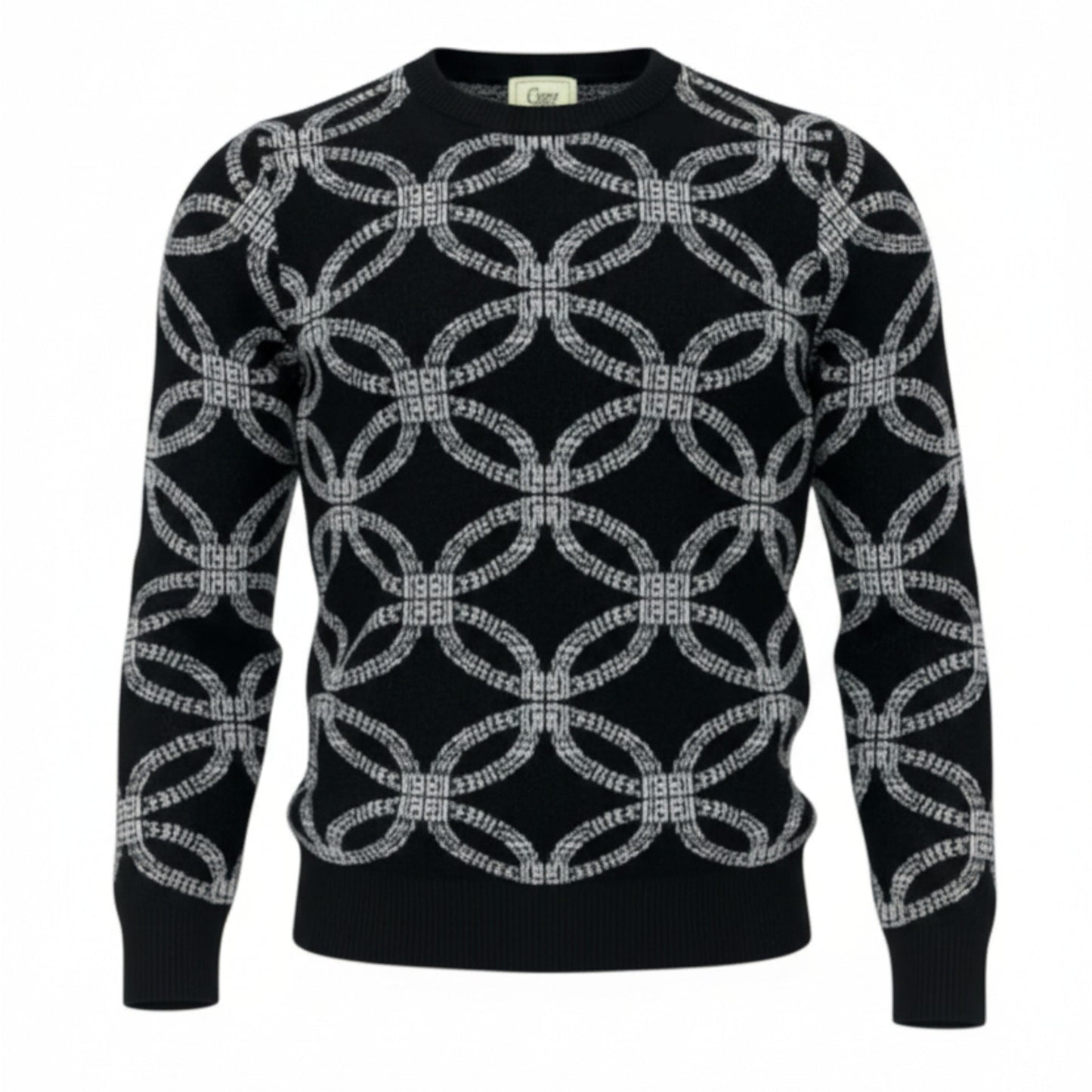 Black White Chenille Sweater SC-431