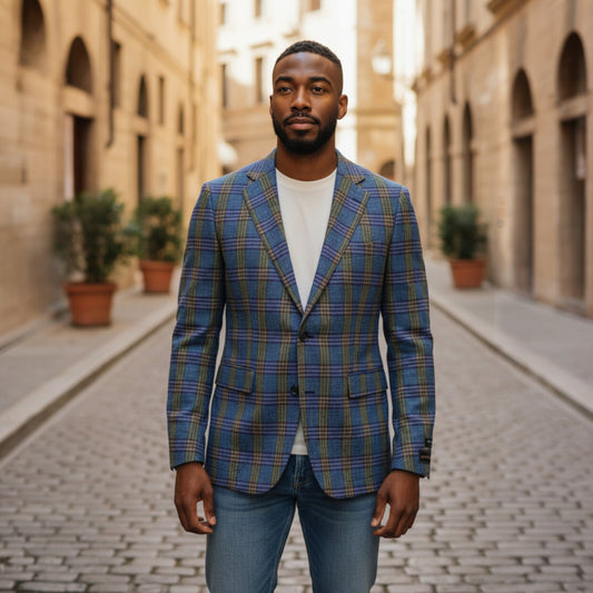 Tiglio Green Purple Plaid Unconstructed Dolcetto/THP Sport Jacket - TL2703