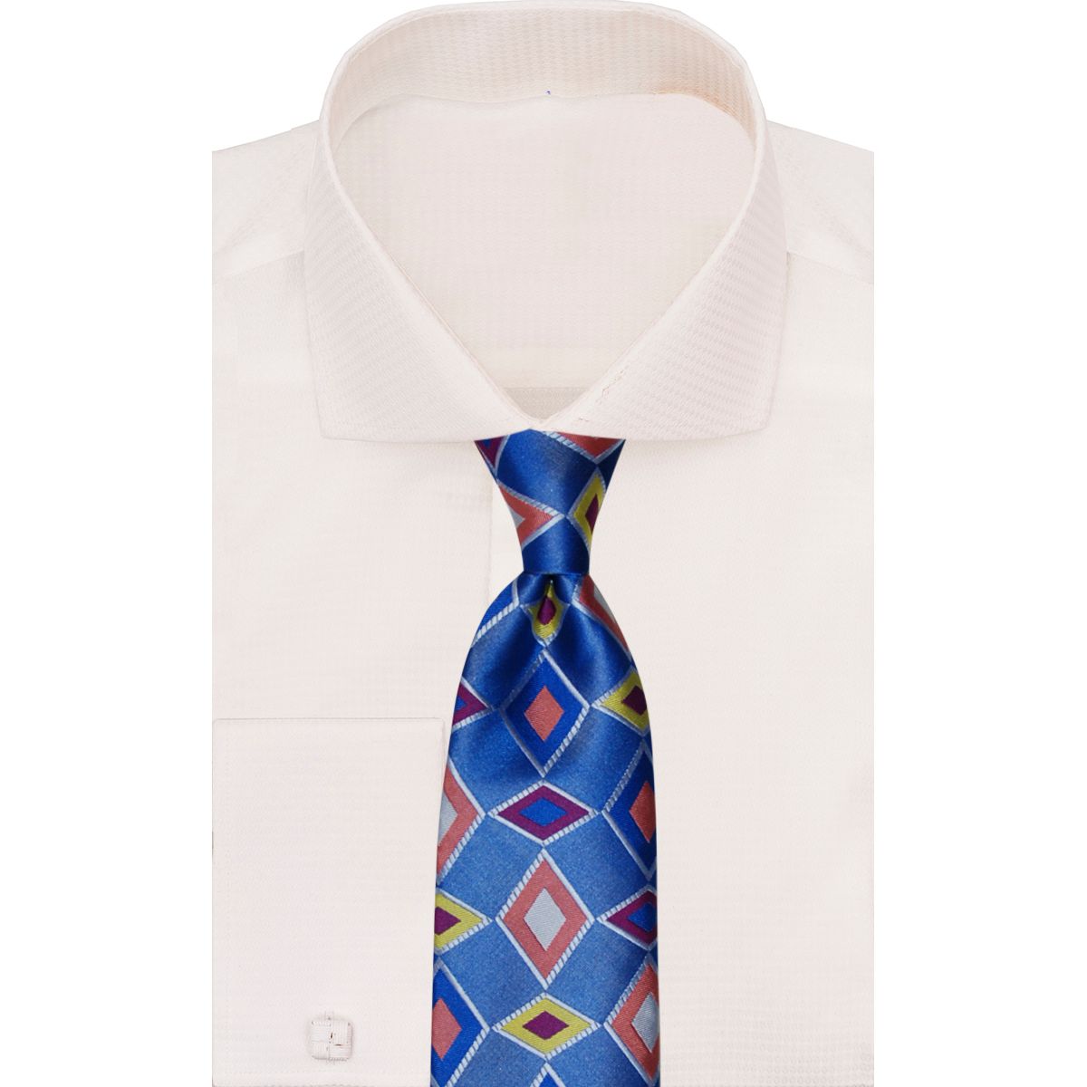 Verse 9 Royal Blue  Coral Geometric Necktie BURJ KHALIFA-8
