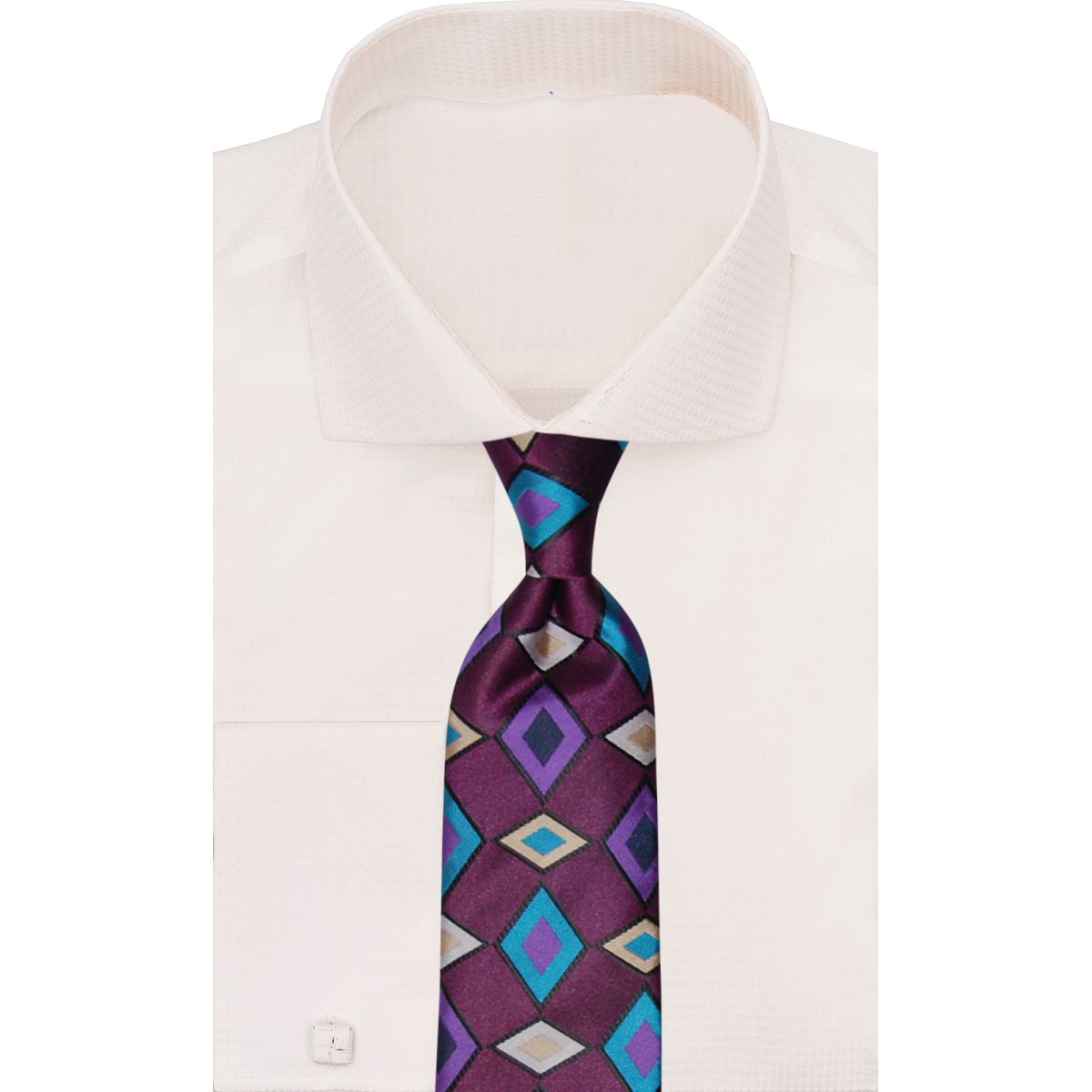 Verse 9 Purple Teal Geometric Necktie BURJ KHALIFA-5