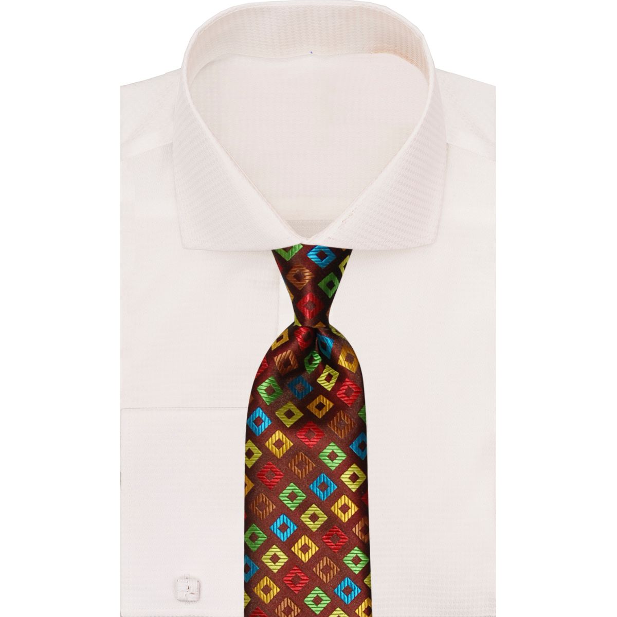 Verse 9 Brown Multi Color Geometric Necktie DUNES-6