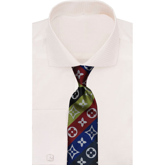 Verse 9 Purple Red Green Black LV Inspired Stripe Necktie - Stripe-A6