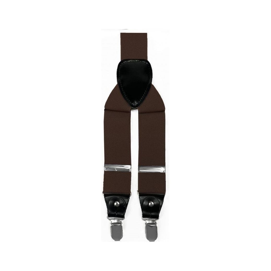 BQ Chocolate Brown Brace Convertible Suspenders - SP10-L