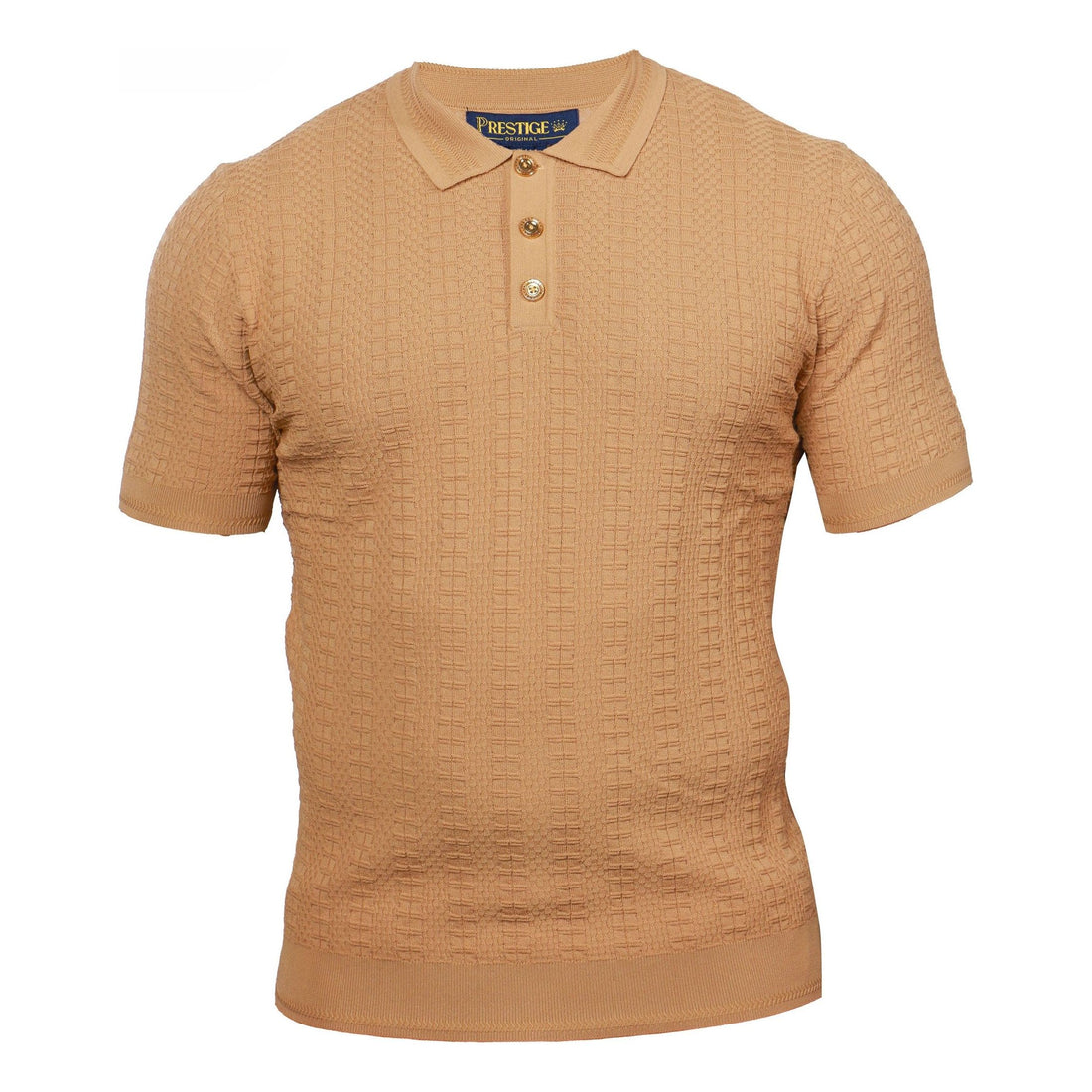 Prestige Luxury Khaki Textured Polo Shirt CMK-300-KHAKI