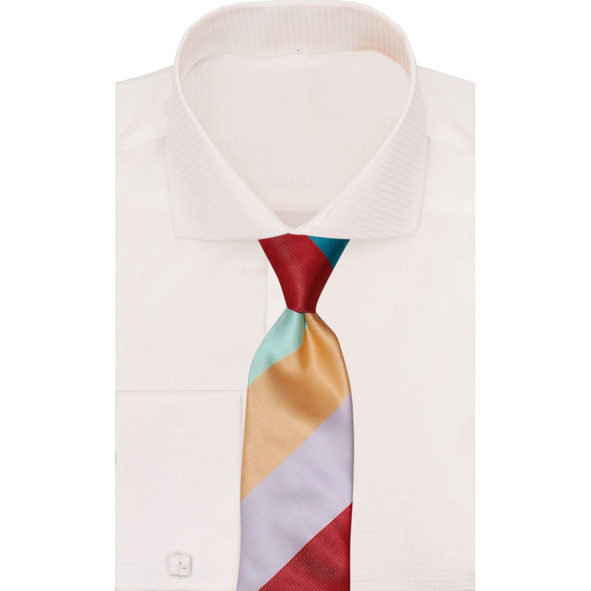 Verse 9 Aqua Teal Burgundy Stripe Neck Tie Crypto Stripe M3