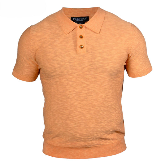 Prestige Apricot Orange 100% Linen Polo Shirt LIN-590