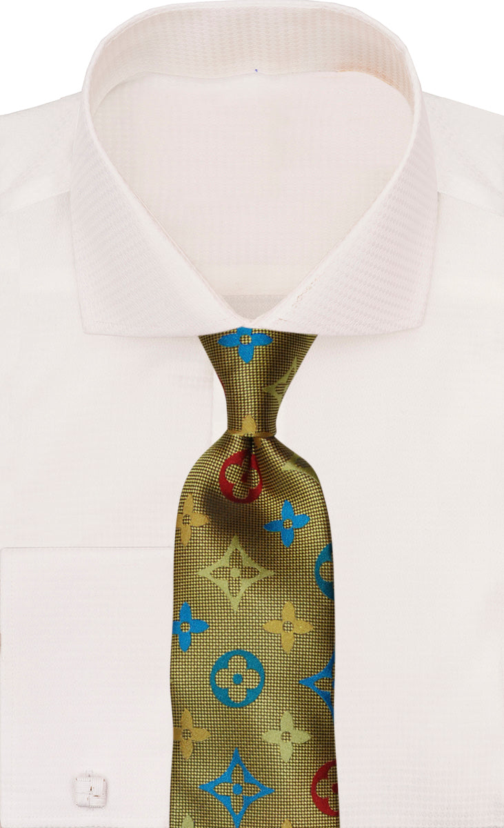 Verse 9 Gold LV Inspired Multicolor Necktie - B3