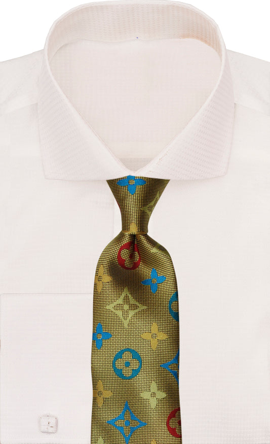 Verse 9 Gold LV Inspired Multicolor Necktie - B3