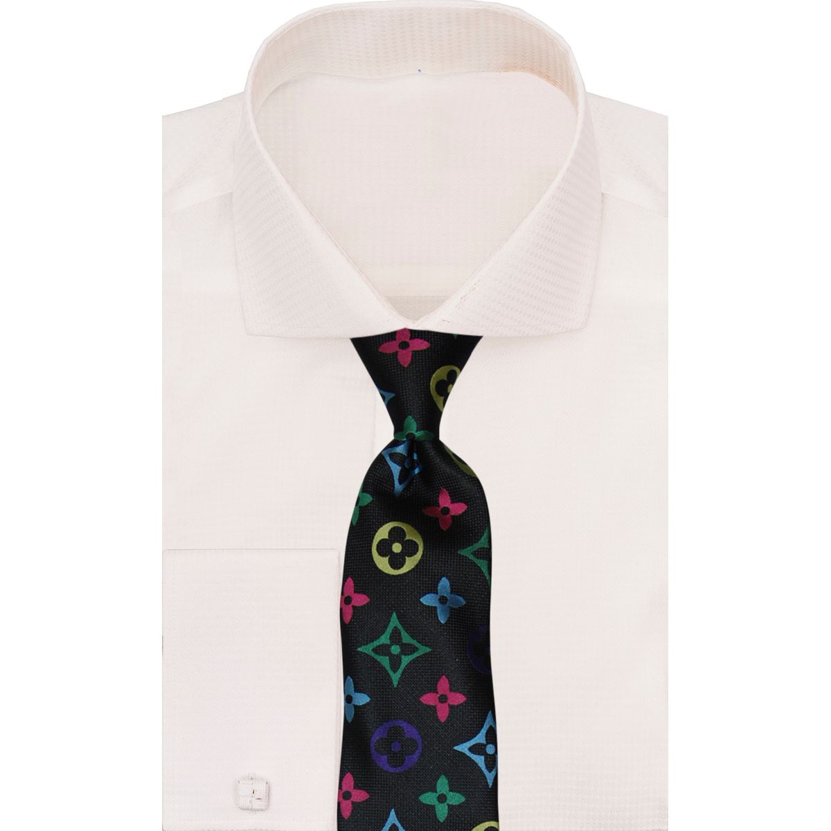 Verse 9 Black LV Inspired Multicolor Necktie - LV-2