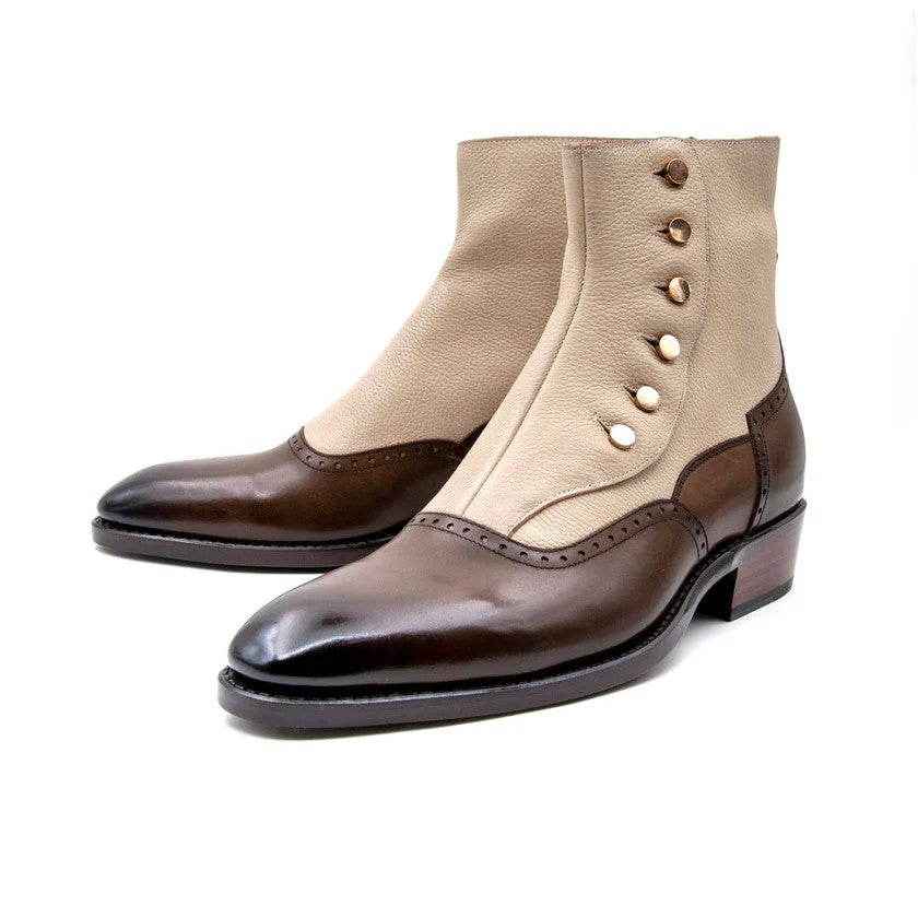 UGo Vasare | Liam Brown Beige | Leather | Dress Boot