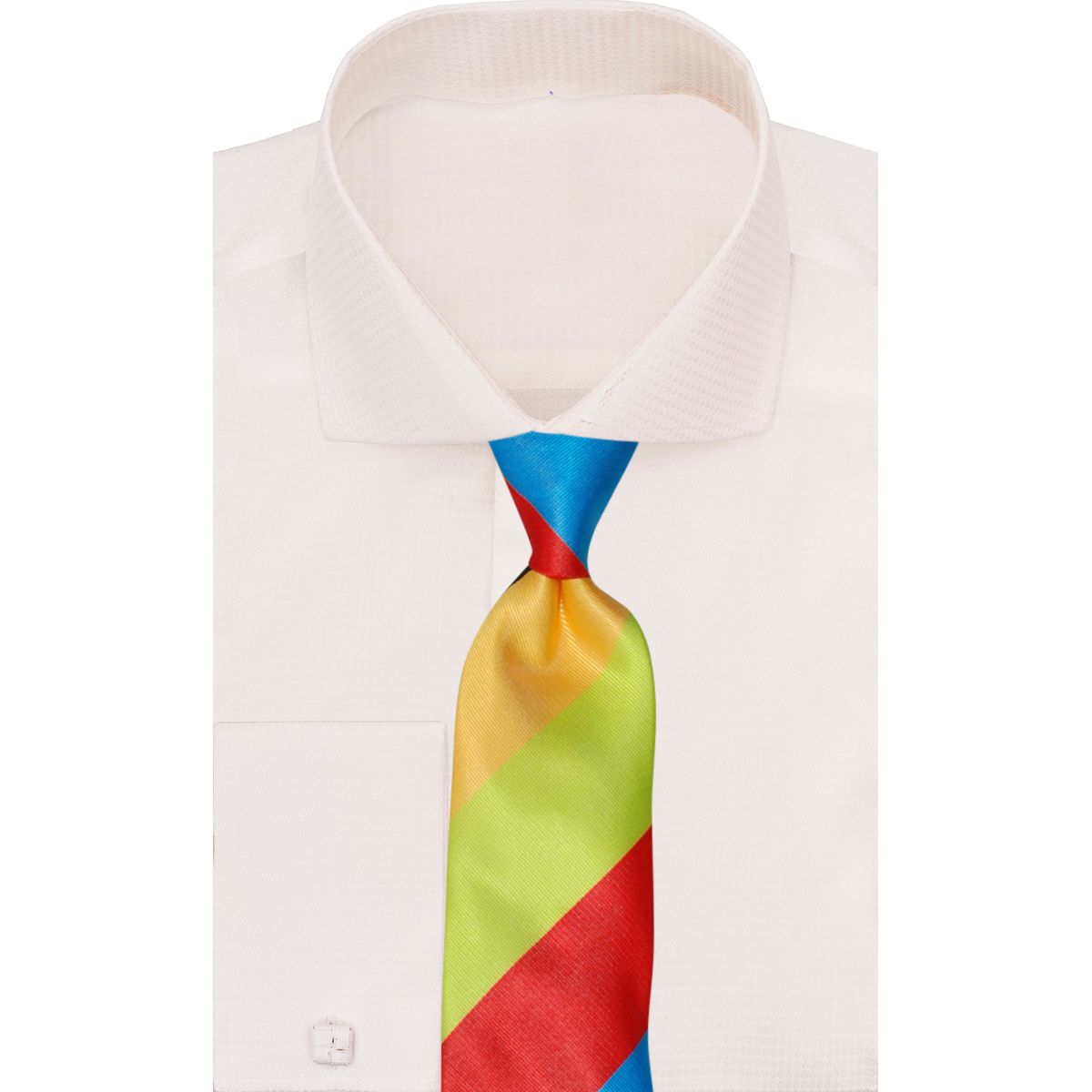 Verse 9 Black Red Blue Lime Yellow Stripe Neck Tie Egyptian Stripe-M4