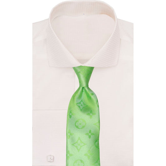 Verse 9 Lime Green LV Inspired  Monochrome Necktie - Solid-5