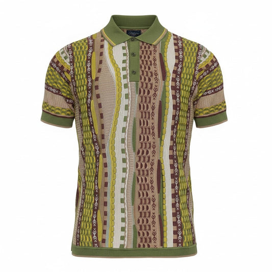 C Couture Olive Brown Short Sleeve Polo Shirt - PJ-1518