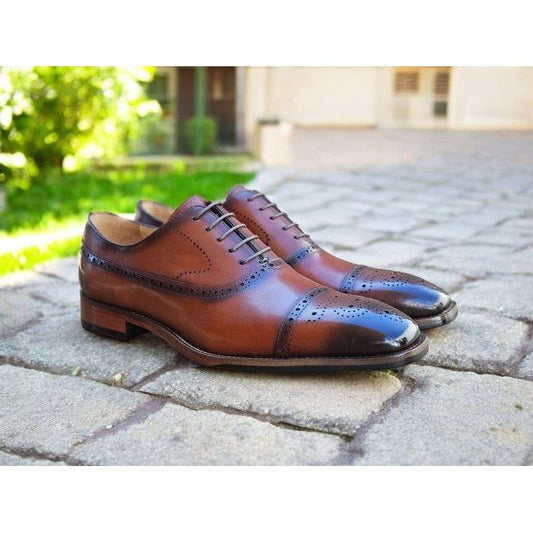 Carrucci Whiskey Cap Toe Oxford Dress Shoe  - KL903-06