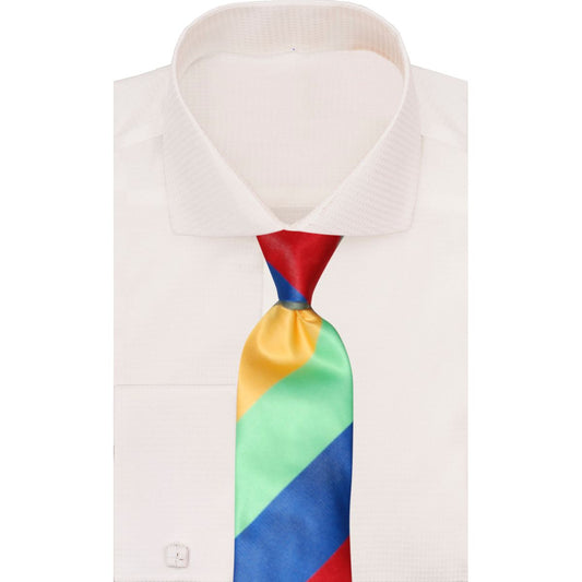 Verse 9 Green Yellow Blue Red Stripe Neck Tie Crypto Stripe M2