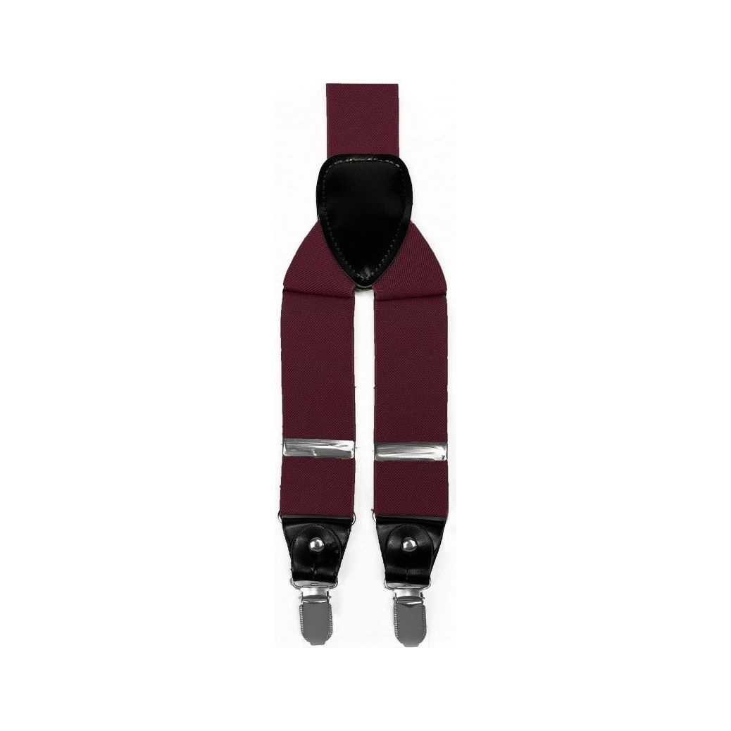 BQ Hunter Burgundy Braces Convertible Suspenders - SP10-R