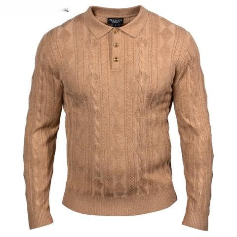 Prestige Original Khaki Polo Cable Sweater SW-210