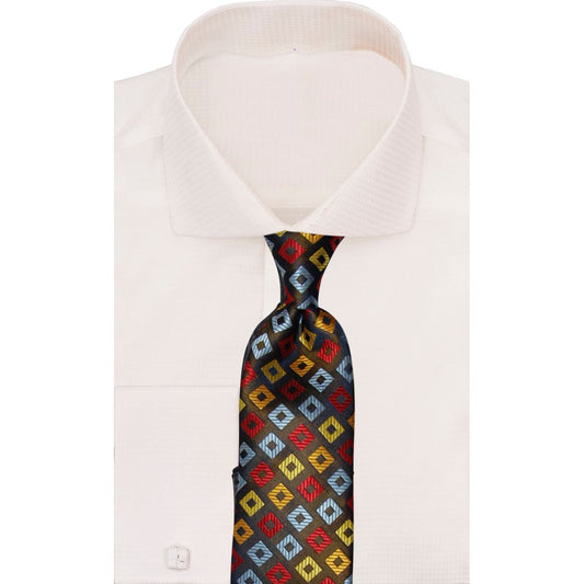 Verse 9 Navy Multi Color Geometric Necktie DUNES-1