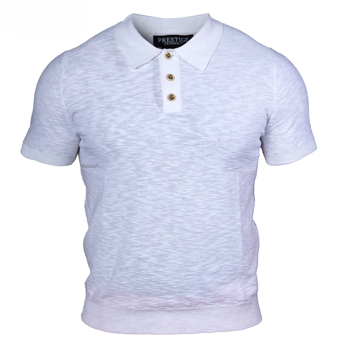 Prestige White Linen Polo Shirt LIN-590