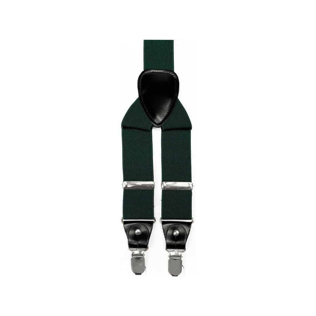 BQ Hunter Green Braces Convertible Suspenders - SP10-AAA