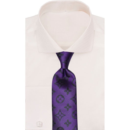 Verse 9 Purple Black LV Inspired Multicolor Necktie - B6