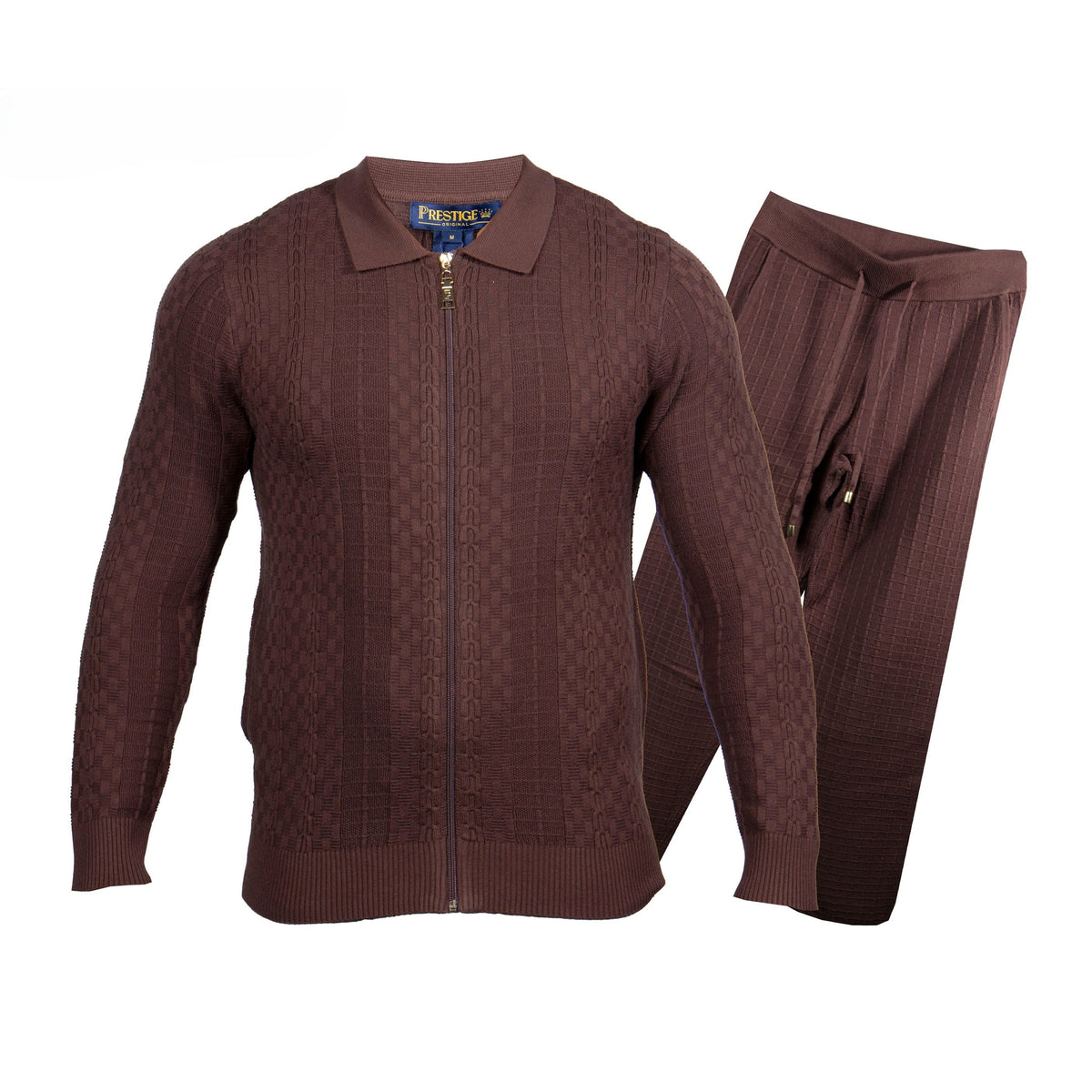 Prestige Brown Luxury Jogger Suit - LNG-370
