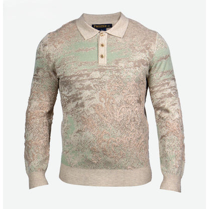 Prestige Luxury Biege Olive Polo Sweater - SW-652