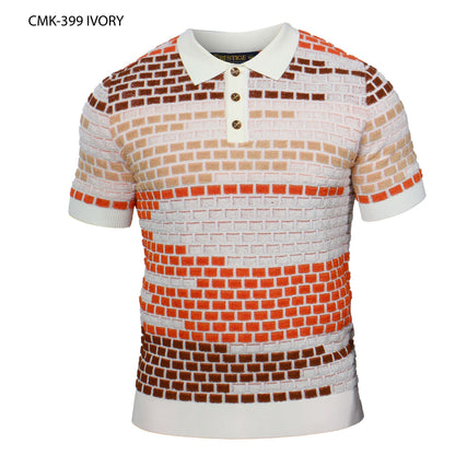 Prestige Luxury Ivory Terry Towel Fabric Polo Shirt - CMK-399