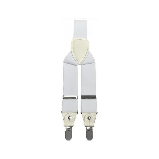 BQ White Braces Convertible Suspenders - SP10-A