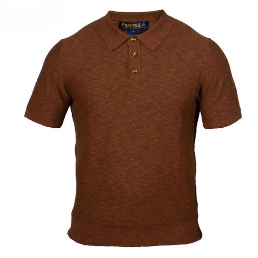 Prestige Brown 100% Linen Polo Shirt LIN-590