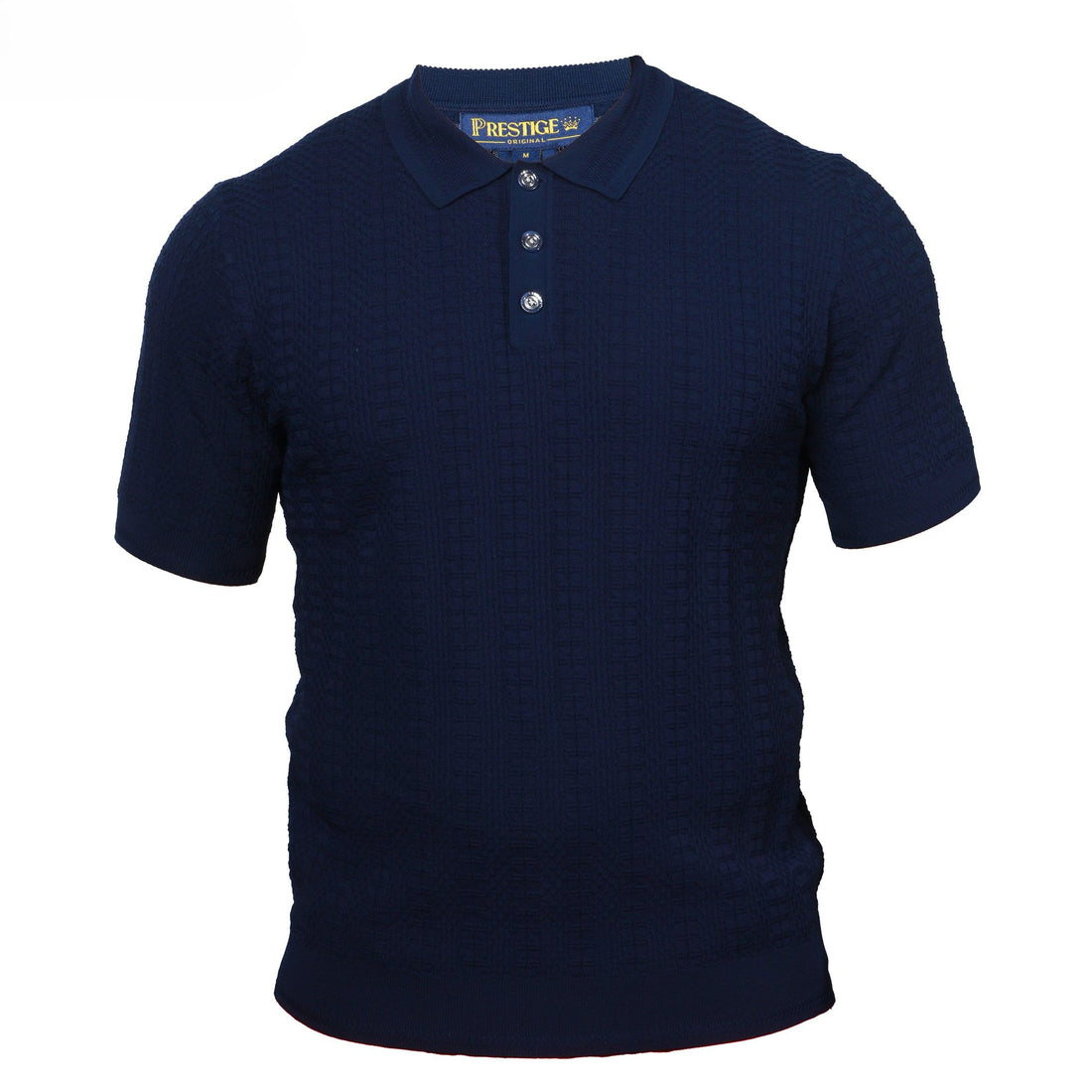 Prestige Luxury Navy Textured Polo Shirt CMK-300-NAVY