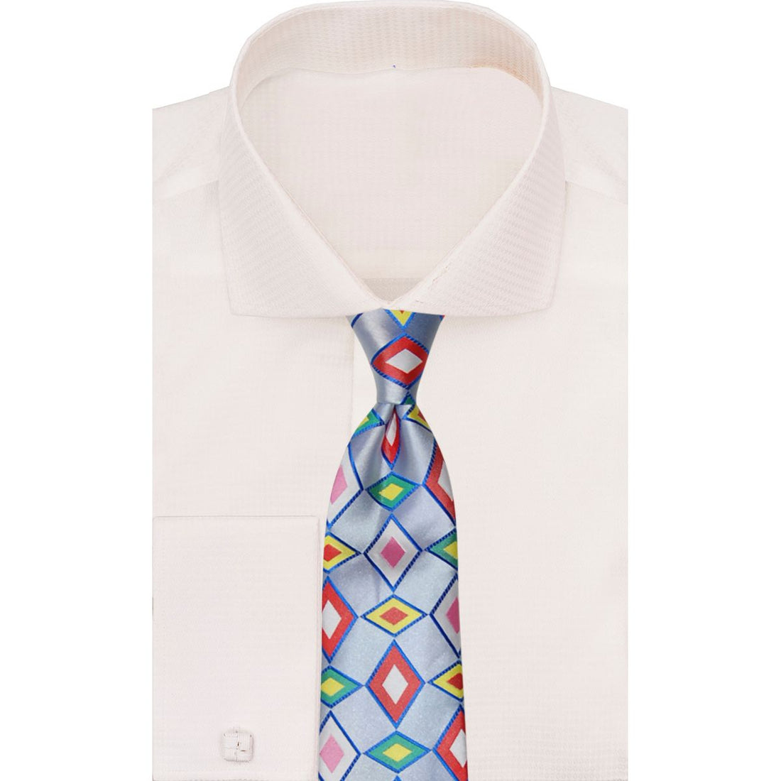 Verse 9 Silver Blue Red Pink Geometric Necktie BURJ KHALIFA-3